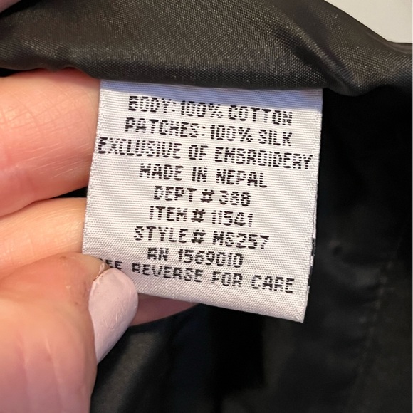 Yak Magik Jacket Black Floral Embellished Silk Patchwork 100% Cotton - Picture 5 of 11